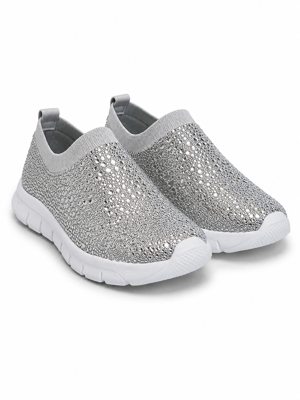 Lauren Lorraine Slip On Carry Silver Rhinestone Women's Sneaker - NIB